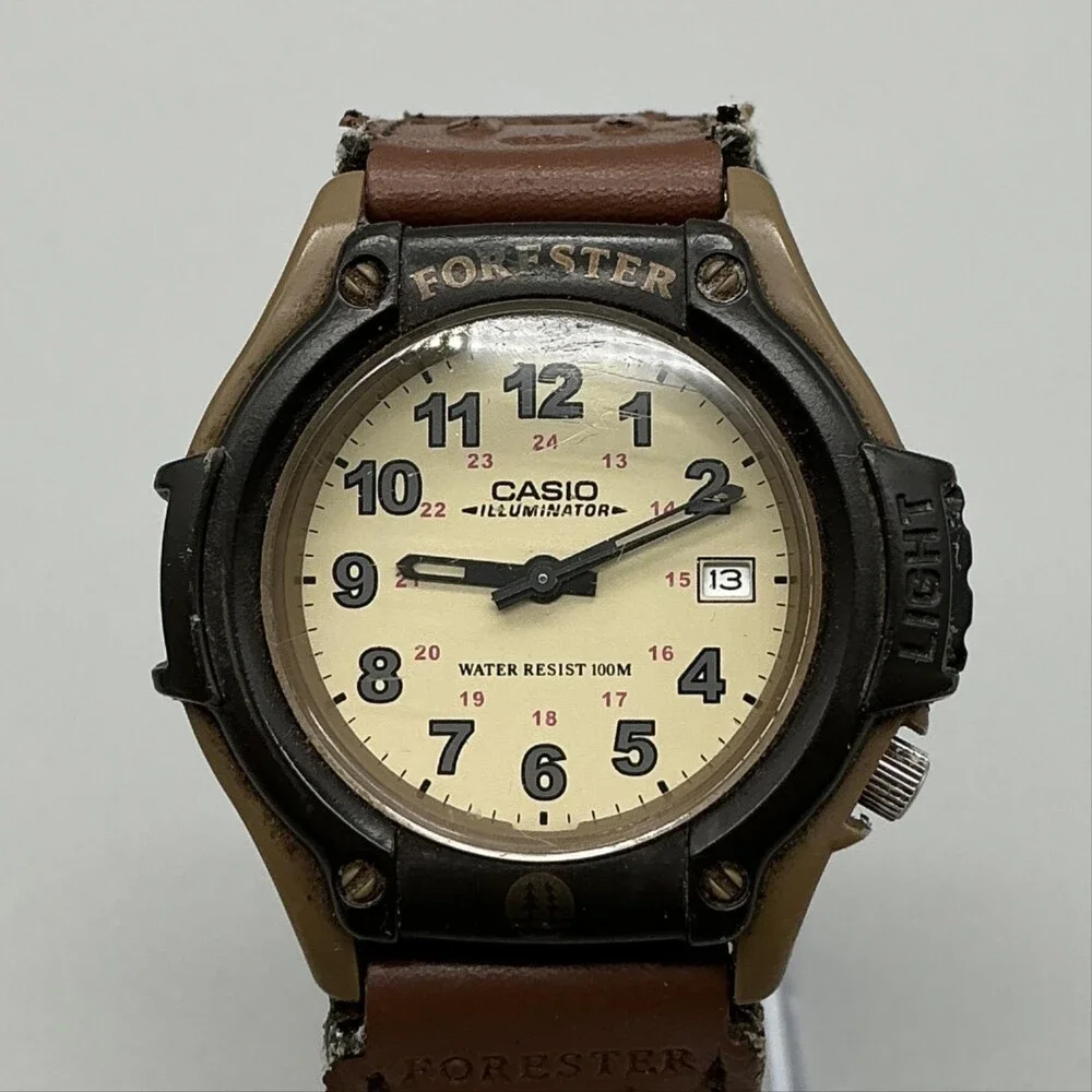 Casio Forester Mens Watch 42mm Green Black Illuminator 5405 FT-500W New Battery